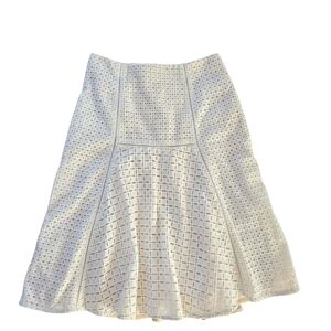 J. Crew Ivory Textured A-Line Skirt